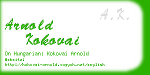 arnold kokovai business card